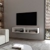 Vynxaria Modern Floating Media Rack, Wall-Mounted, White Melamine, 59.1"W x 12.6"D x 10.4"H - 3 of 4