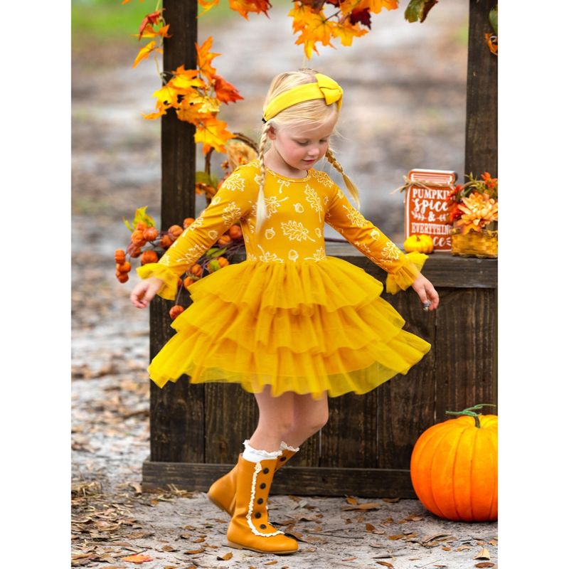 Girls Picture Perfect Falling Leaves Tutu Dress - Mia Belle Girls, 5 of 7