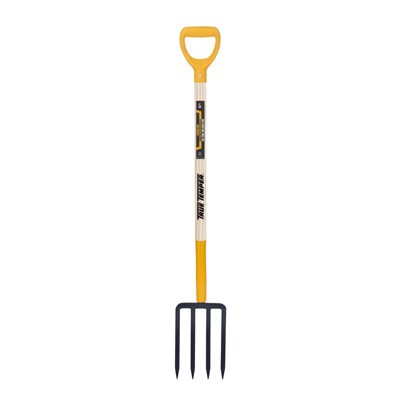 True Temper 4 Tine Steel Spading Fork 30 in. Wood Handle
