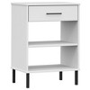 vidaXL Console Cabinet with Metal Legs White Solid Wood Pine OSLO - 2 of 4