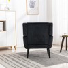 Racxily Ergonomic Accent Chair - Luxe Ergonomic Accent Chair: Padded Comfort, Wood Frame, Black Legs for Bedroom/Living Room (15min Setup)Beige - 3 of 4