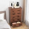 Costway 5 Drawer Chest Storage Dresser Tall Cabinet Organizer Bedroom Hallway Dark Grey/Walnut - 4 of 4
