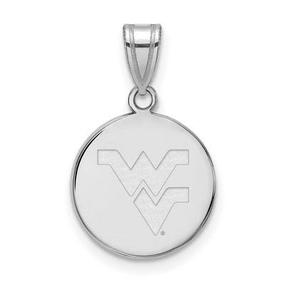 Black Bow Jewelry 14k White Gold West Virginia Mountaineers NCAA Medium Pendant