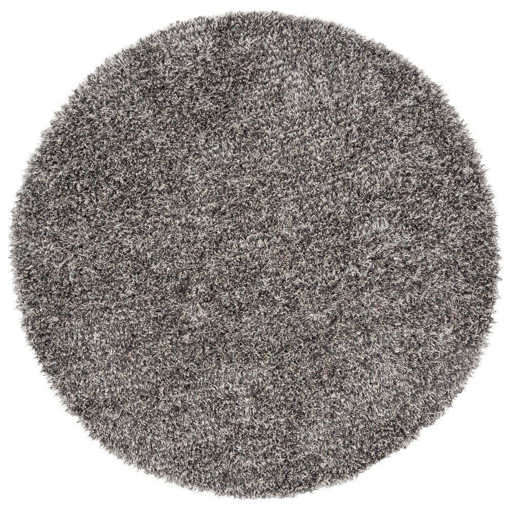7' Solid Tufted Round Area Rug Platinum/Ivory - Safavieh