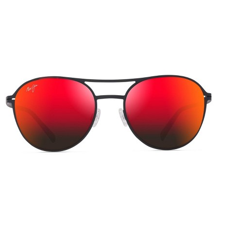 Maui Jim Half Moon Classic Sunglasses - Red lenses with Black frame