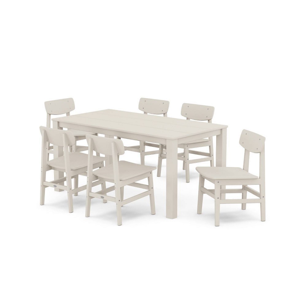 Photos - Dining Table POLYWOOD 7pc Modern Studio Urban Chairs and Parsons Table Outdoor Patio Di