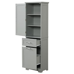Dexmalle Freestanding Storage Cabinet with Two Different Size Drawers and Adjustable Shelf - 1 of 4