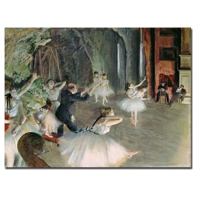 Trademark Fine Art -Edgar Degas, 'The Rehearsal of the Ballet on Stage' Canv