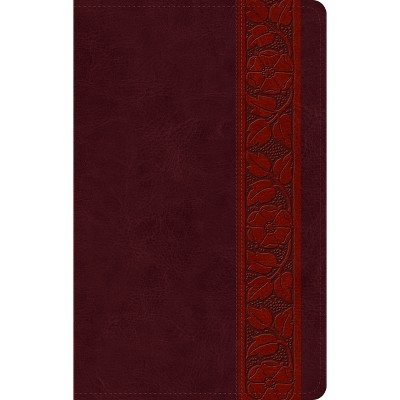 ESV Large Print Personal Size Bible, Red Letter (Trutone, Mahogany, Trellis Design) - (Leather Bound)