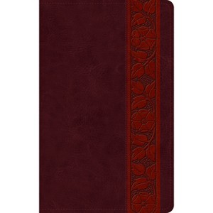 ESV Large Print Personal Size Bible, Red Letter (Trutone, Mahogany, Trellis Design) - (Leather Bound) - 1 of 1