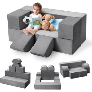 Kids Couch for Toddlers and Kids Foam Play Sofa Set with Detachable Cushions Convertible Soft Couch for Reading Playing and Sleeping - 1 of 4