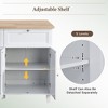 Farmhouse Kitchen Island Set with Drop Leaf,Storage Cabinet,Drawers, Towel Rack and 2 Stools, Dining Table Set with Adjustable Shelf, Kitchen Cabinets - 4 of 4