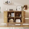 Sideboard Buffet Cabinet with Storage, Sliding Door Entryway Small Storage Cabinets for Kitchen, Living Room, Entryway - 3 of 4