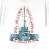 Jaws Franchise Amity Island Shark Tours Iconic Orca Tail  Sail on White Adult White Crew Neck Short Sleeve T-shirt - 2 of 3
