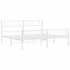 vidaXL White Metal Bed Frame with Headboard, Footboard & Metal Slats, Double Bed, Extra Storage Space Underneath - 4 of 4