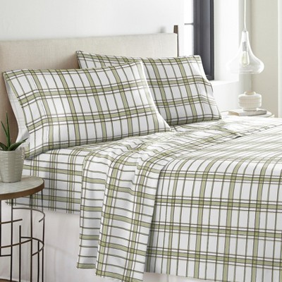 King Sage Plaid Heavy Weight Cotton Flannel Sheet Set