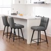 Bekrvio 26" Swivel Counter Height Bar Stools Set of 2,Modern Faux Leather Upholstered with Back,Counter Stool Chairs for Kitchen Island - 3 of 4