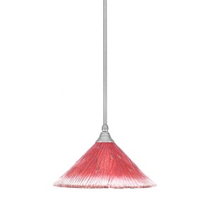 Toltec Lighting Any 1 - Light Pendant in  Brushed Nickel with 12" Raspberry Crystal Shade - 1 of 1