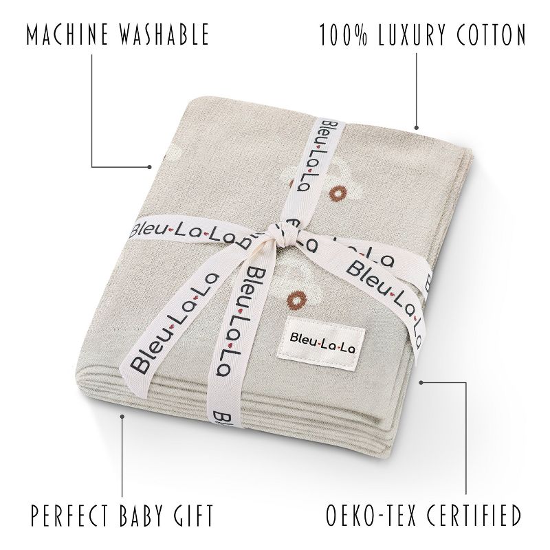 Baby Blanket for Boys100% Luxury Cotton Soft Knit Swaddle Blanket for Newborns and Infants Baby Boys and Girls, 3 of 9