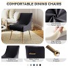 SEYNAR Modern Glam Boucle Pleated Velvet Dining Chair or Vanity Chair Set of 2 with Rear Handle - 3 of 4