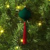 Christmas Onion Shaped Flocked Dark Green Ornament with Tassle - Wondershop™ - 2 of 3
