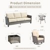 XIZZI Patio Furniture Sets Designed for Outdoor Relaxation, Comfy 3.5-Inch Cushions & 360° Swivel Action for Extra Comfort, 5 Pcs/Set, Beige - 3 of 4