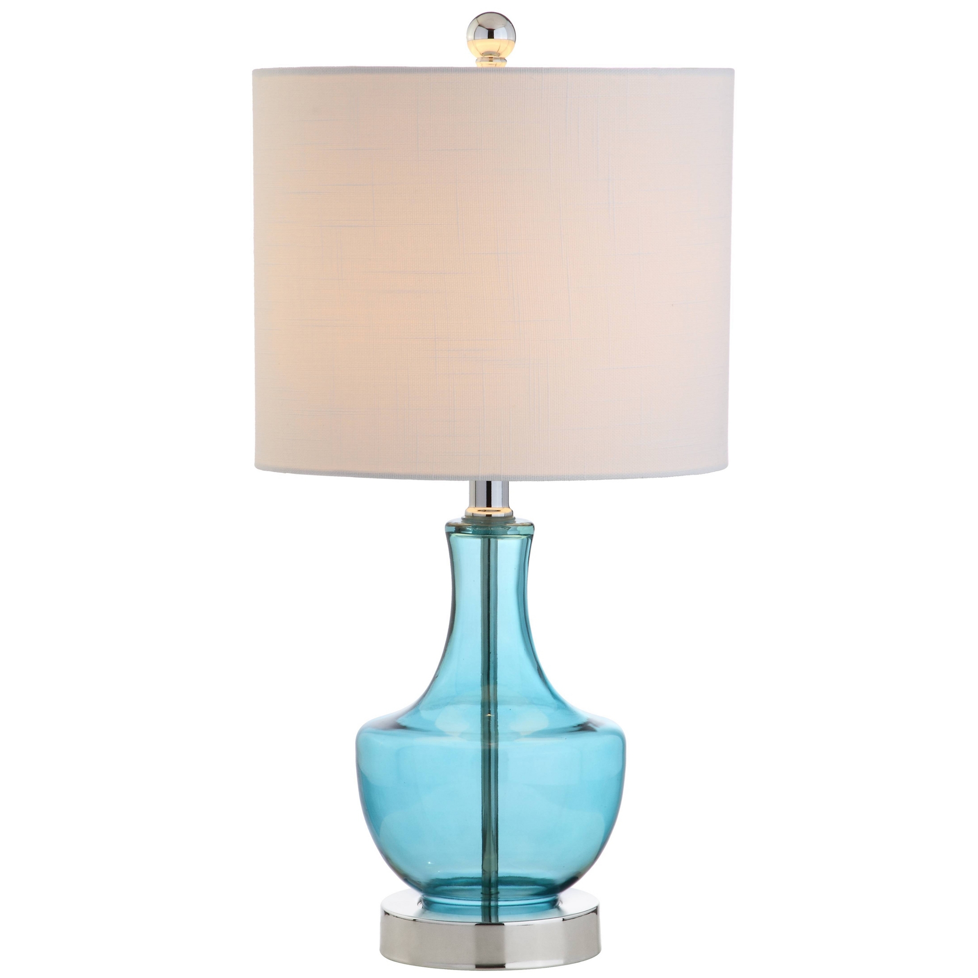 20" Glass Colette Mini Table Lamp (Includes LED Light Bulb) Blue - JONATHAN Y