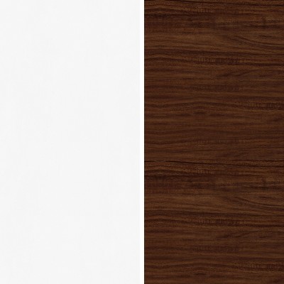 Modern Atlas 81.5" Highboy TV Console with Walnut, White, and Black Finish