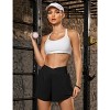 FIONECA Women's Workout Shorts Athletic Running Shorts Crossover High Waisted Gym Shorts with Zipper Pockets - 2 of 4