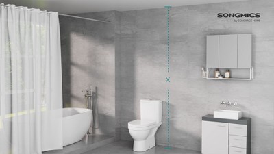 Pearl White Adjustable Over-the-Toilet Storage Shelf