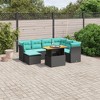 vidaXL 8 Piece Patio Sofa Set with Cushions Black Poly Rattan - 2 of 4