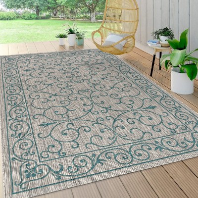 JONATHAN Y Charleston Vintage Filigree Textured Weave Indoor/Outdoor Area Rug