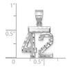 Black Bow Jewelry 14k White Gold, Varsity Collection, Small D/C Pendant, Number 42 - 2 of 3