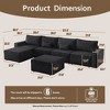 XIZZI Modular Corduroy Sectional Sofa: 5 Sold-Separately Units (Corner, Arms, Ottoman) | Black/Camel | Standard/Large Cushion Options | DIY Friendly - 2 of 4