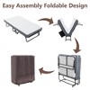 Folding Bed with Mattress, Portable Foldable Bed with 5"Memory Foam Mattress and Metal Frame,Roll Away Bed Guest on Wheels with Side Storage Pocket - 3 of 4