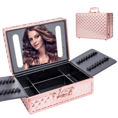 Portable Makeup Case with Mirror Travel Makeup Bag Cosmetic Organizer Box with Locks