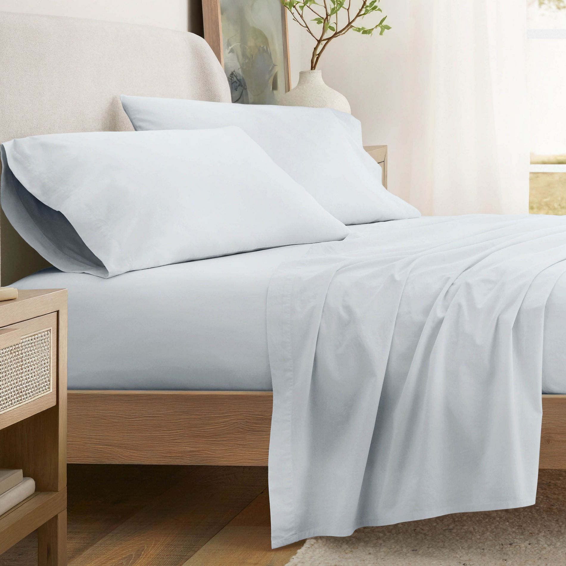 100% Percale Cotton 4PC Sheet Set, Brushed & Pre-Washed Bedding for Softness & Comfort – Becky Cameron