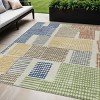 Beige Gold And Blue Geometric Washable Indoor Outdoor Area Rug - 2 of 3