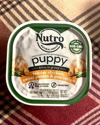 Nutro Grain Free Bites In Gravy Puppy Wet Dog Food Tender Chicken Sweet Potato Pea Recipe 3.5oz