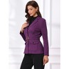 INSPIRE CHIC Women's Faux Suede Belted Lapel Single Breasted Work Outwear Blazer - 3 of 4