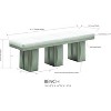 Kings Brand Furniture - Avilla Kitchen Dining Room Vinyl Upholstered Bench, Champagne/White - 2 of 3