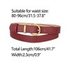 INSPIRE CHIC Women PU Leather Belts Bronze Metal Pin Buckle Thin Waist Belts for Jeans Dress - 3 of 4