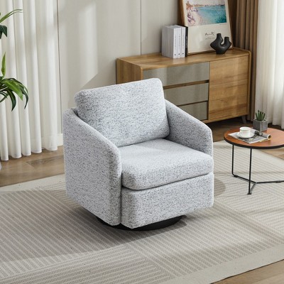 Grungis Chenille Accent Chair with Thick Cushion,Swivel Chair with Solid Wood Frame,Accent Chair for Bedroom,Reading Room,Office