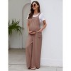 Maternity Adjustable Back Tie Jumpsuit Casual Wide Leg  Pregnancy Romper Overalls - 4 of 4