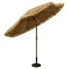 9' x 9' Round Crank Patio Umbrella - Thatch - Tropishade: Weather-Resistant, Aluminum Frame, Push-Button Tilt - 2 of 3