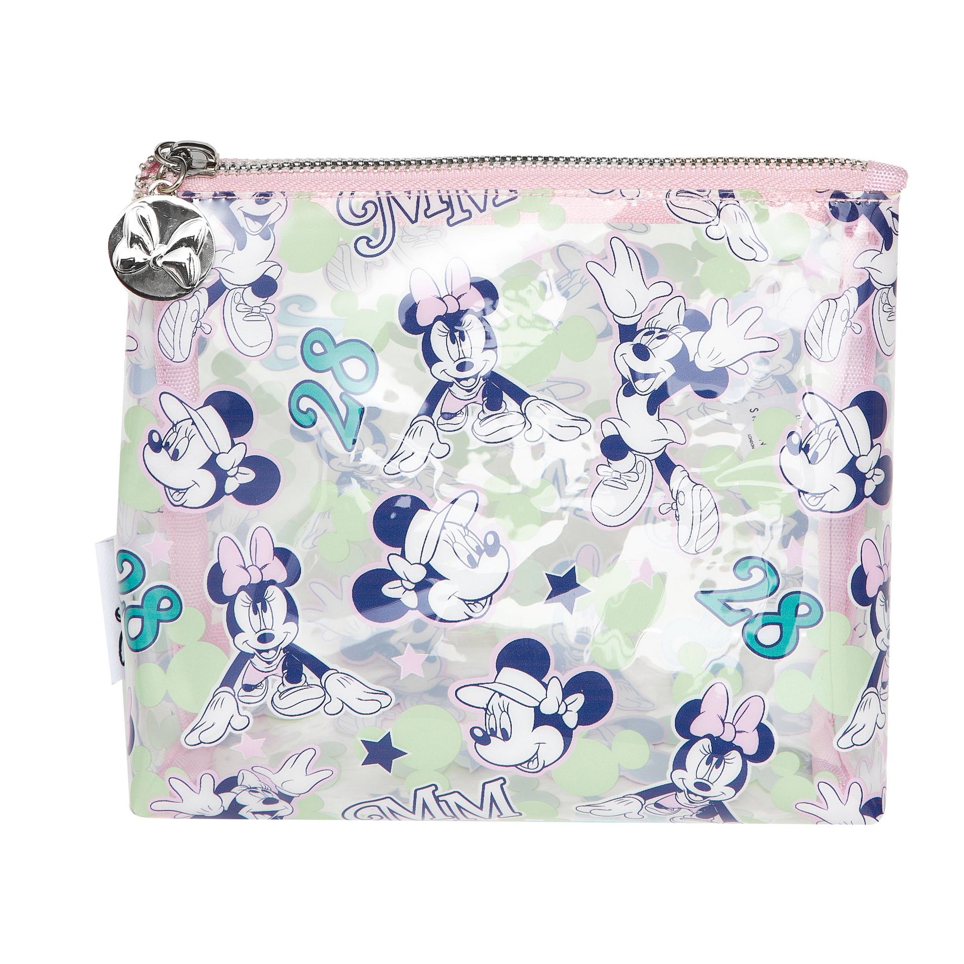 Clear Minnie Mouse Cosmetic Bag with Zipper