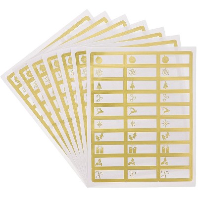 Juvale 210 Pack Christmas Printable Address Labels for Holiday, Gold Foil (2.5 x 0.9 in)