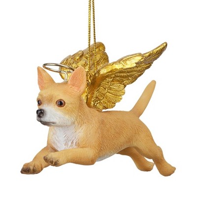 Golden Winged Chihuahua Resin Holiday Ornament