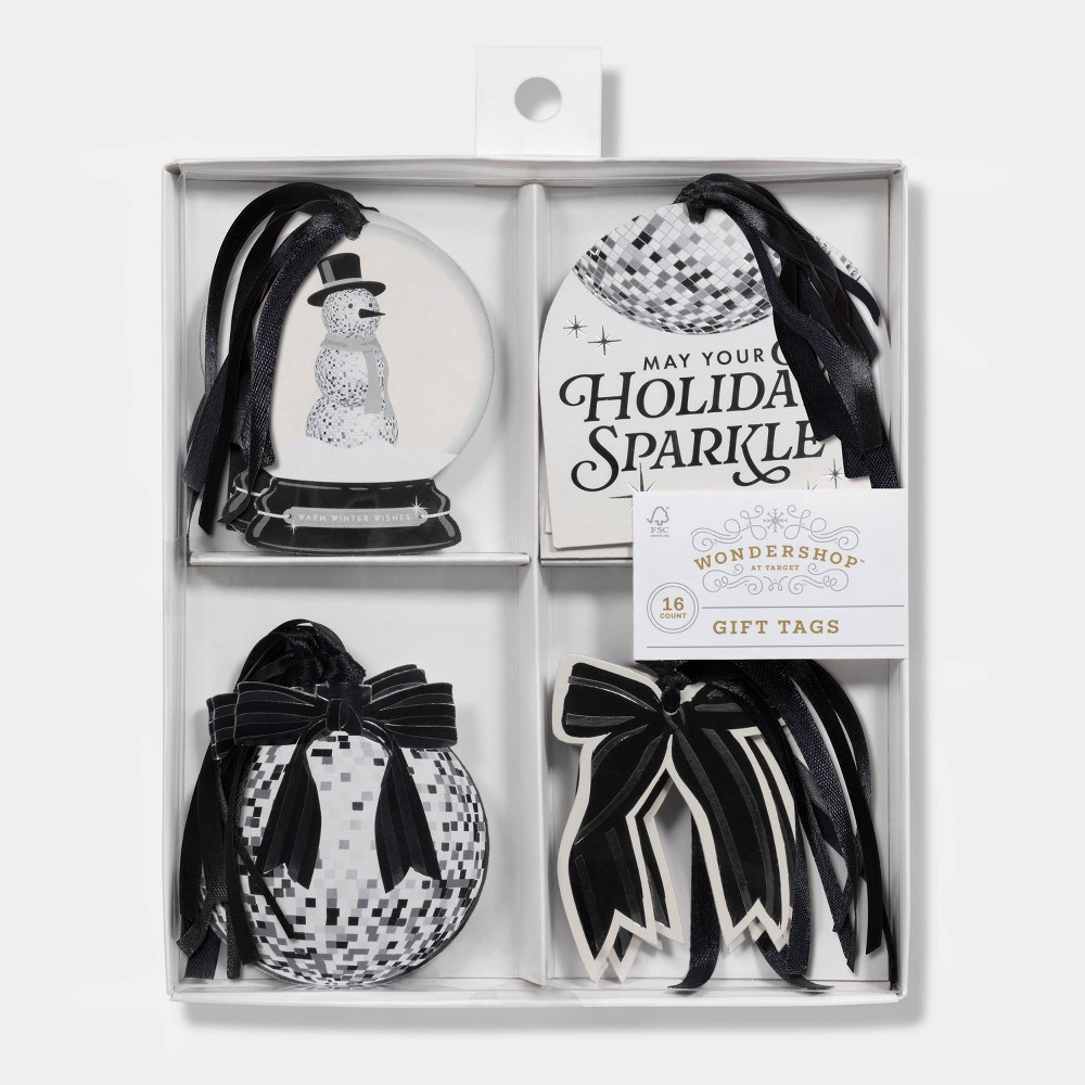 16ct Christmas Frost and Flash Tie-On Gift Tags - Wondershop™
