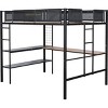 Streamdale Sturdy Metal Loft Bed with Desk & Shelves - 4 of 4